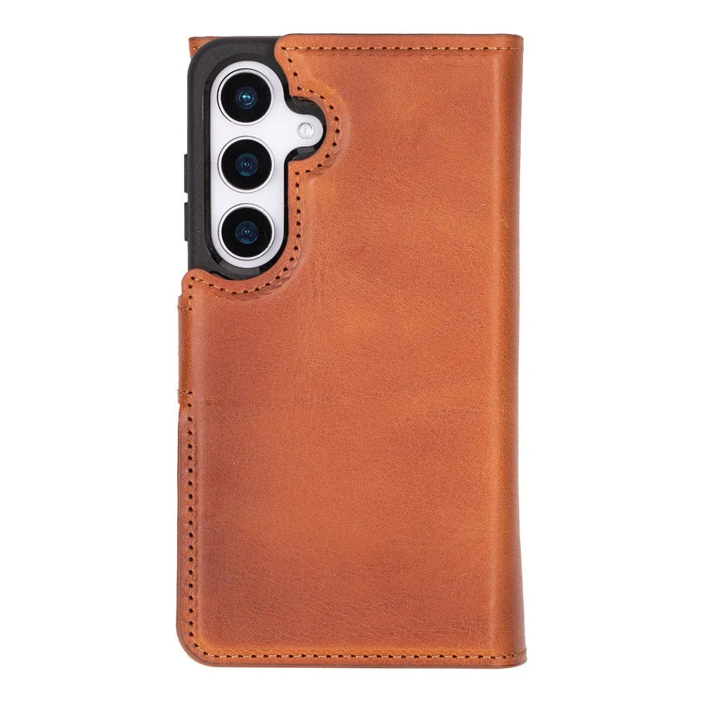 Santa Samsung Galaxy S25 Genuine Leather Detachable Wallet Case
