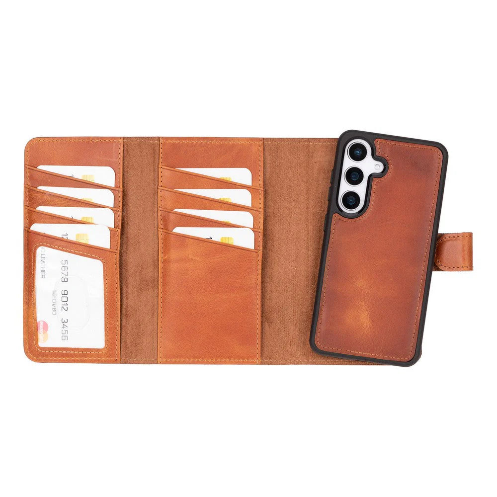 Santa Samsung Galaxy S25 Genuine Leather Detachable Wallet Case