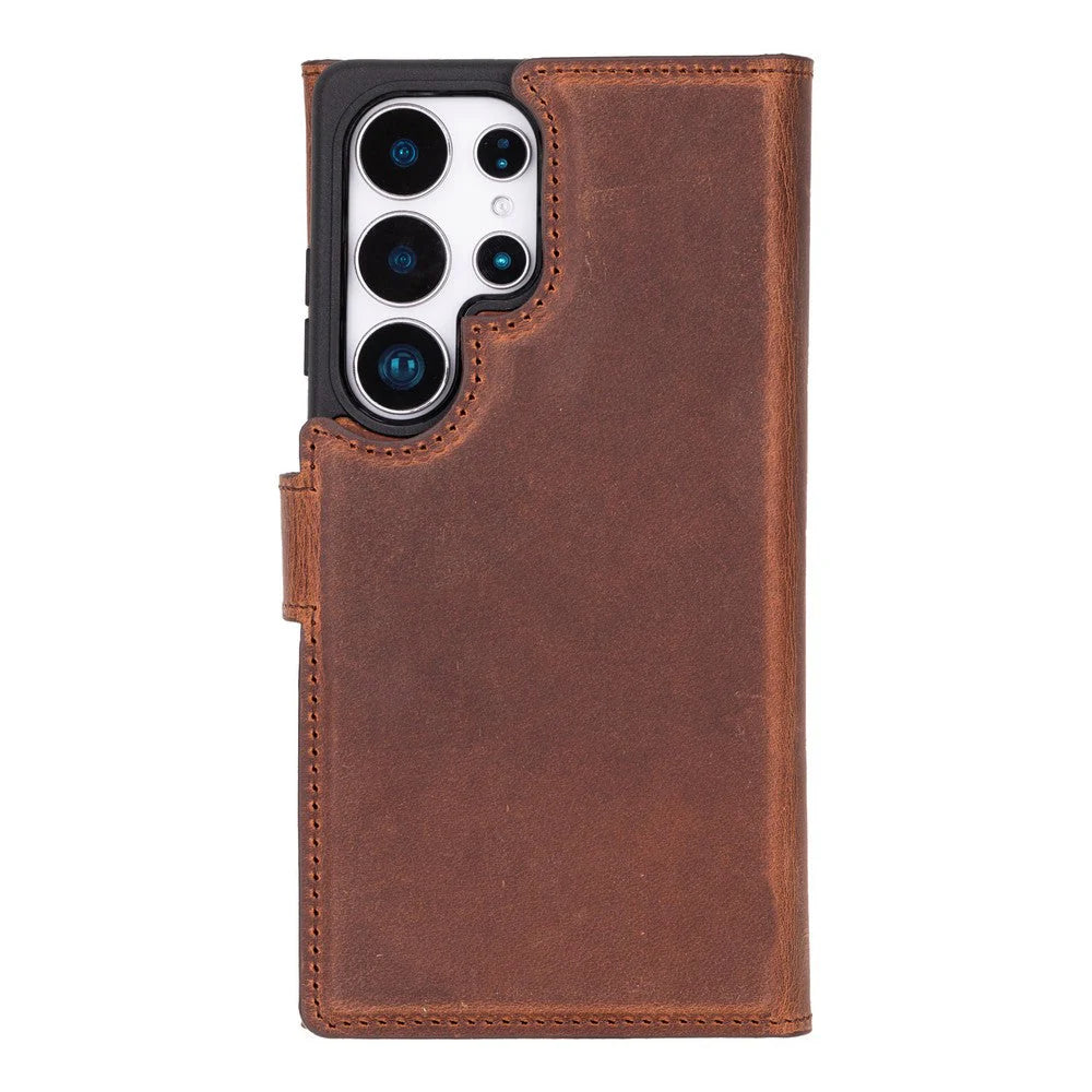 Santa Samsung Galaxy S25 Ultra Genuine Leather Detachable Wallet Case