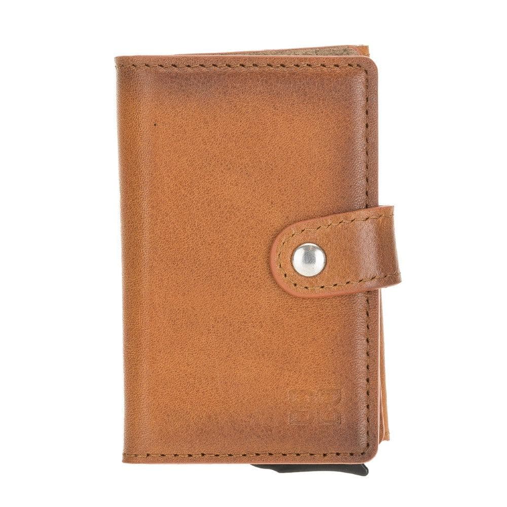 Terry Leather Mechanical Card Holder with Coin Purse