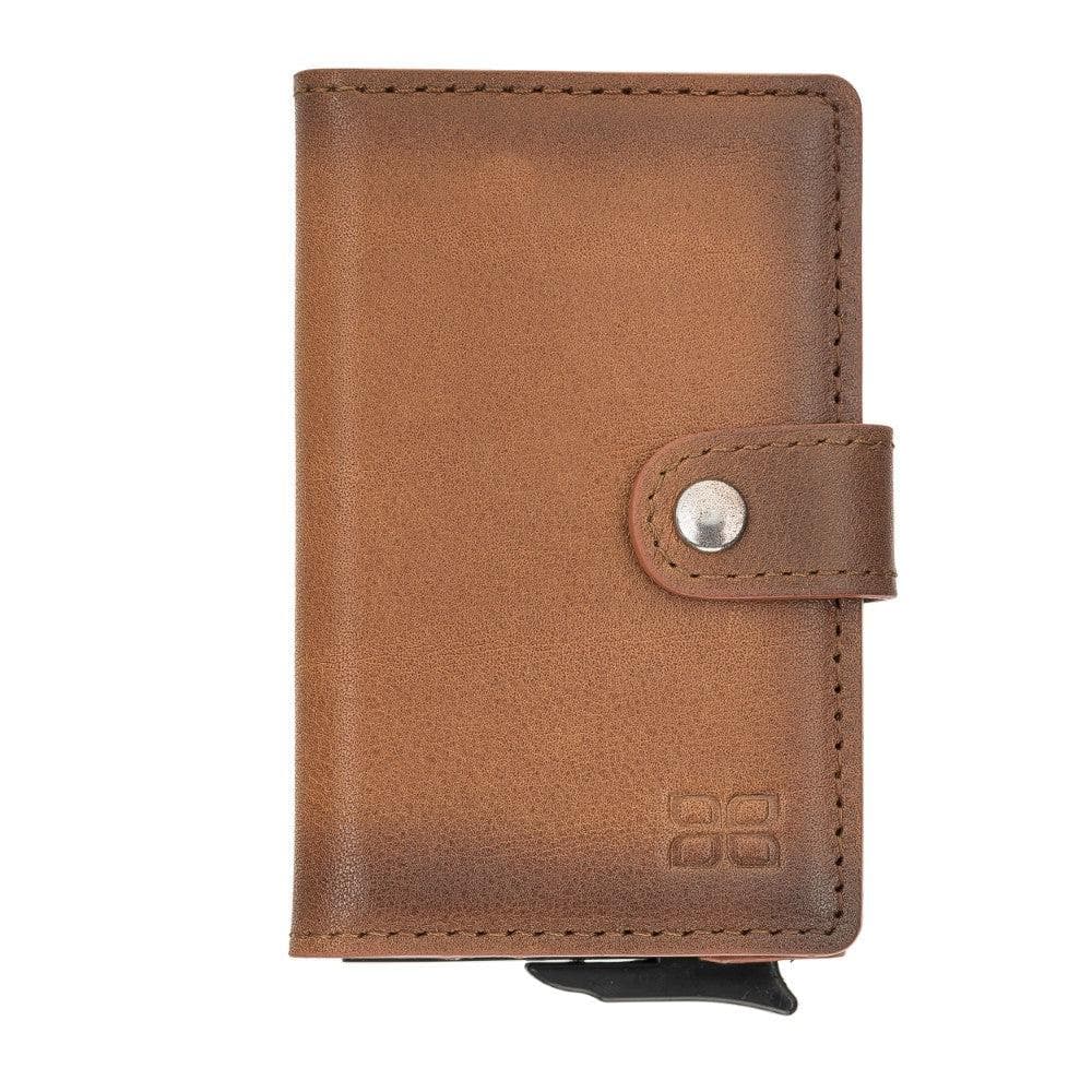 Terry Leather Mechanical Card Holder with Coin Purse