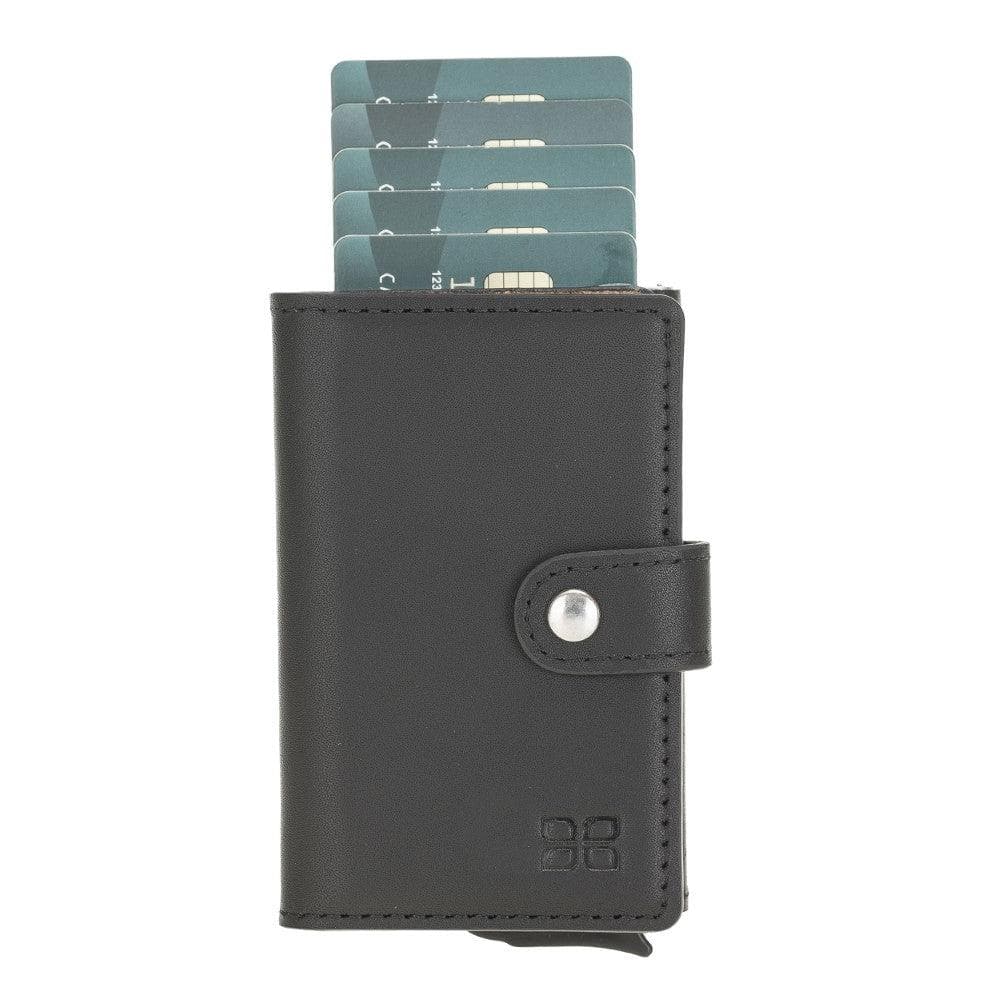 Terry Leather Mechanical Card Holder with Coin Purse