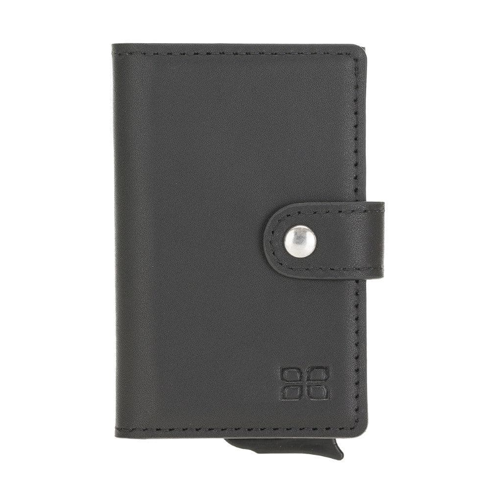 Terry Leather Mechanical Card Holder with Coin Purse