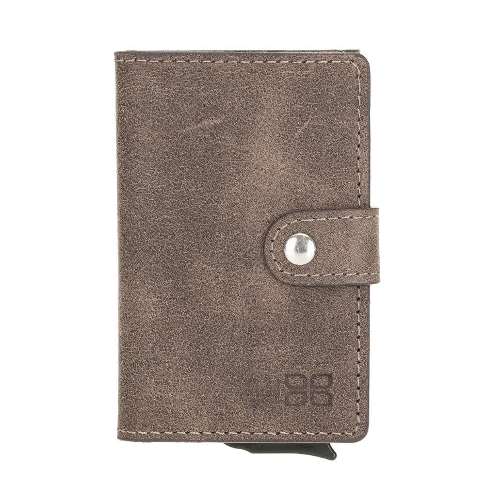 Terry Leather Mechanical Card Holder with Coin Purse