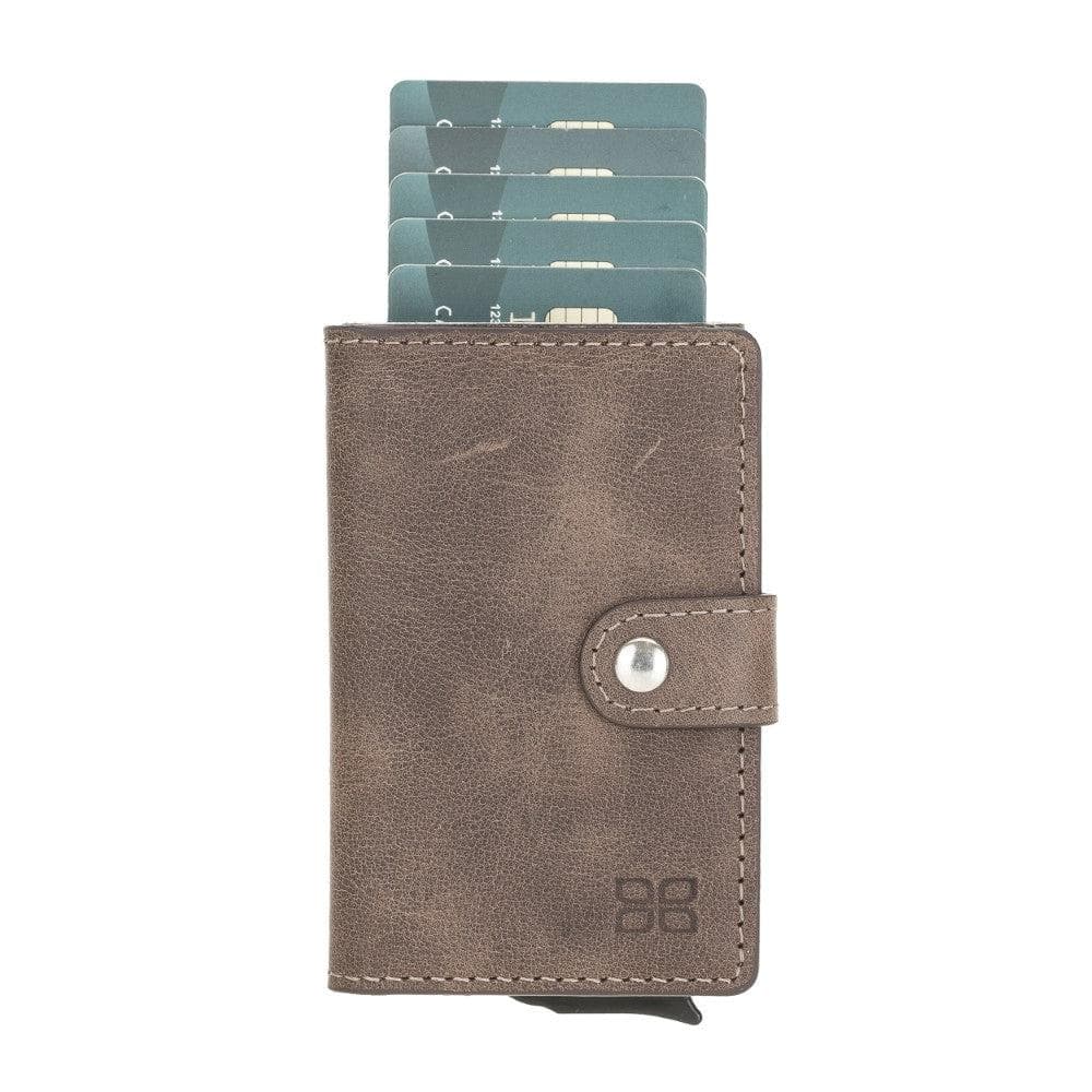 Terry Leather Mechanical Card Holder with Coin Purse