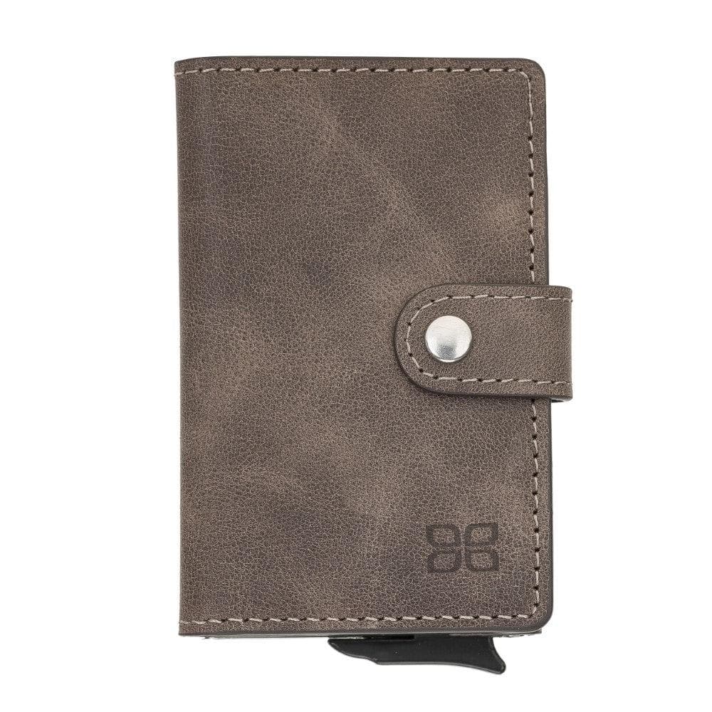Terry Leather Mechanical Card Holder with Coin Purse