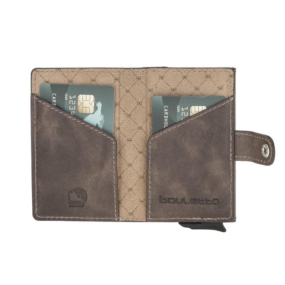Terry Leather Mechanical Card Holder with Coin Purse