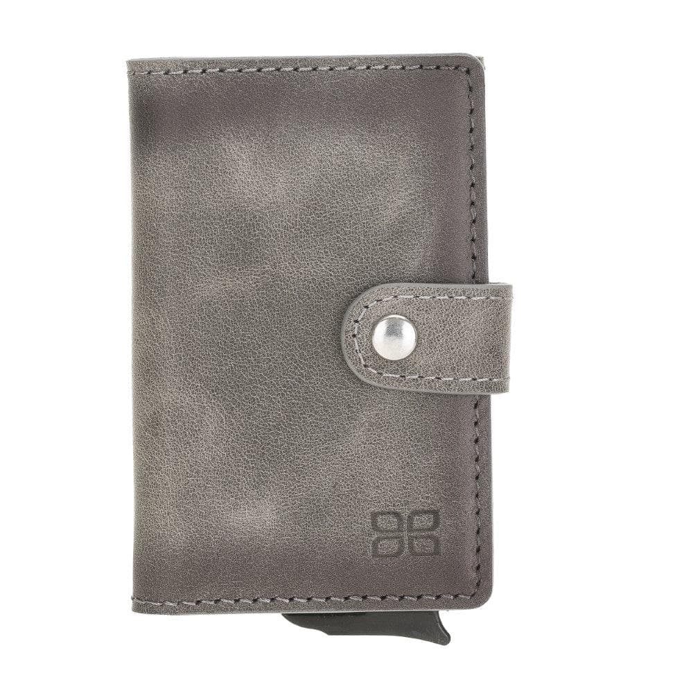 Terry Leather Mechanical Card Holder with Coin Purse