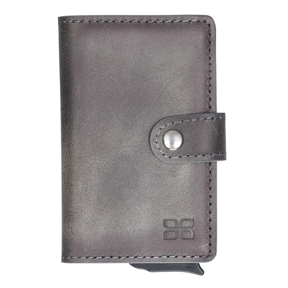 Terry Leather Mechanical Card Holder with Coin Purse