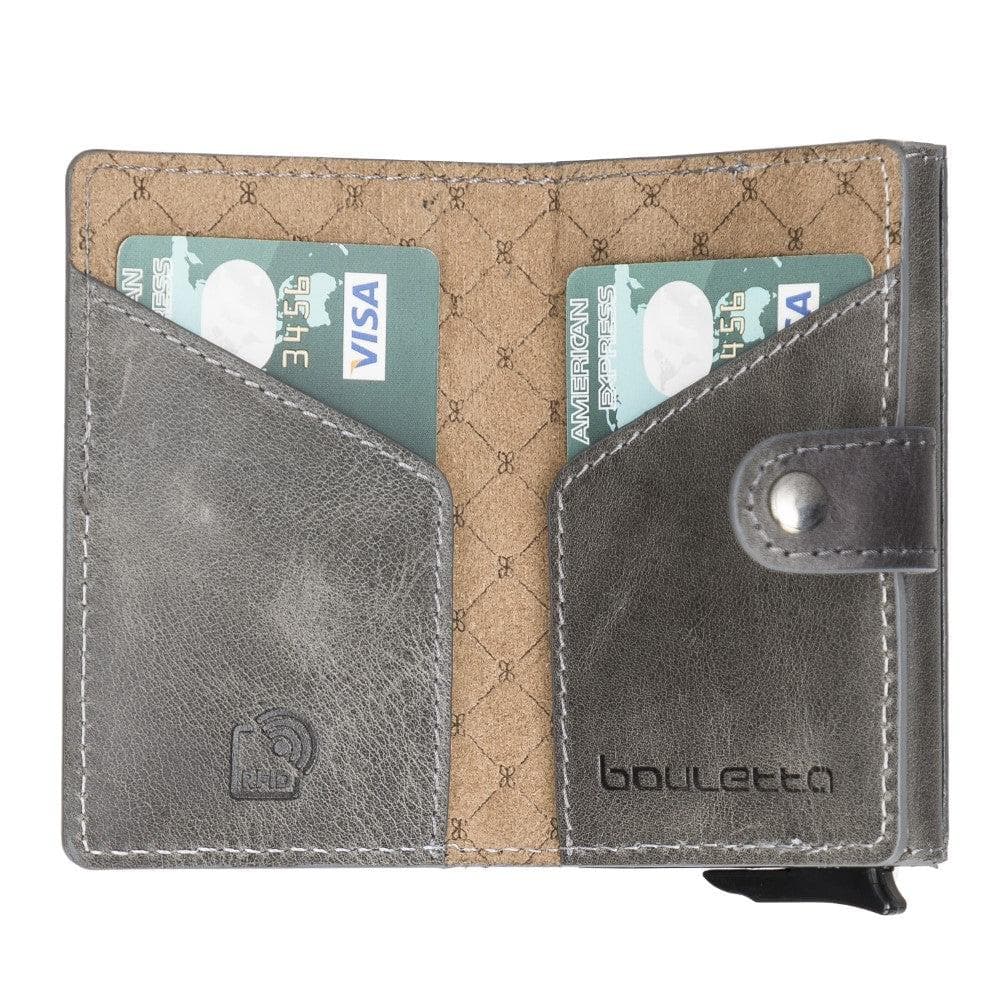 Terry Leather Mechanical Card Holder with Coin Purse