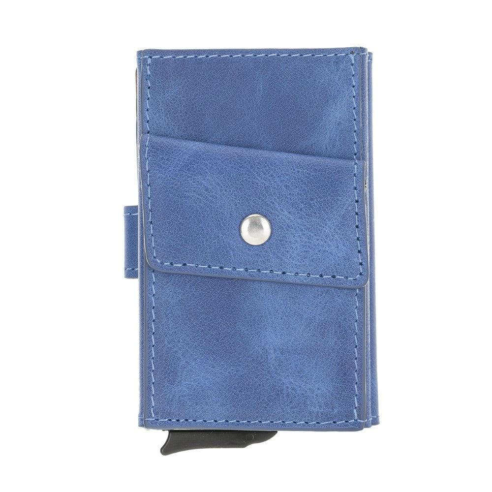 Terry Leather Mechanical Card Holder with Coin Purse