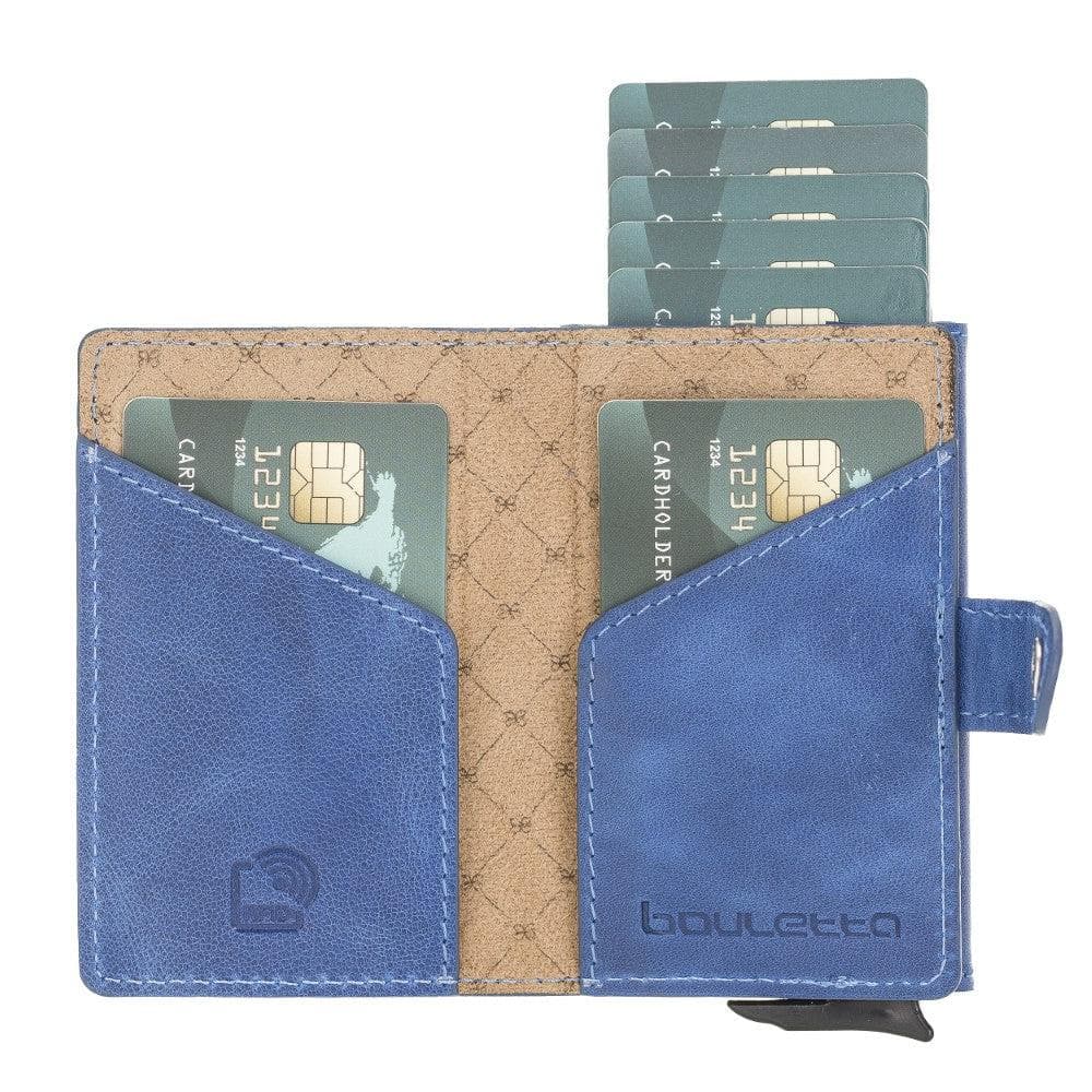 Terry Leather Mechanical Card Holder with Coin Purse