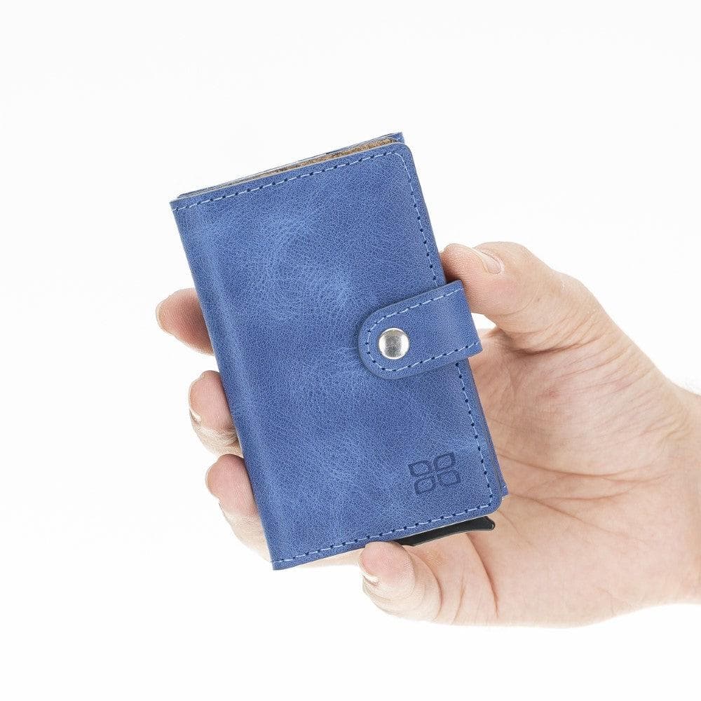 Terry Leather Mechanical Card Holder with Coin Purse
