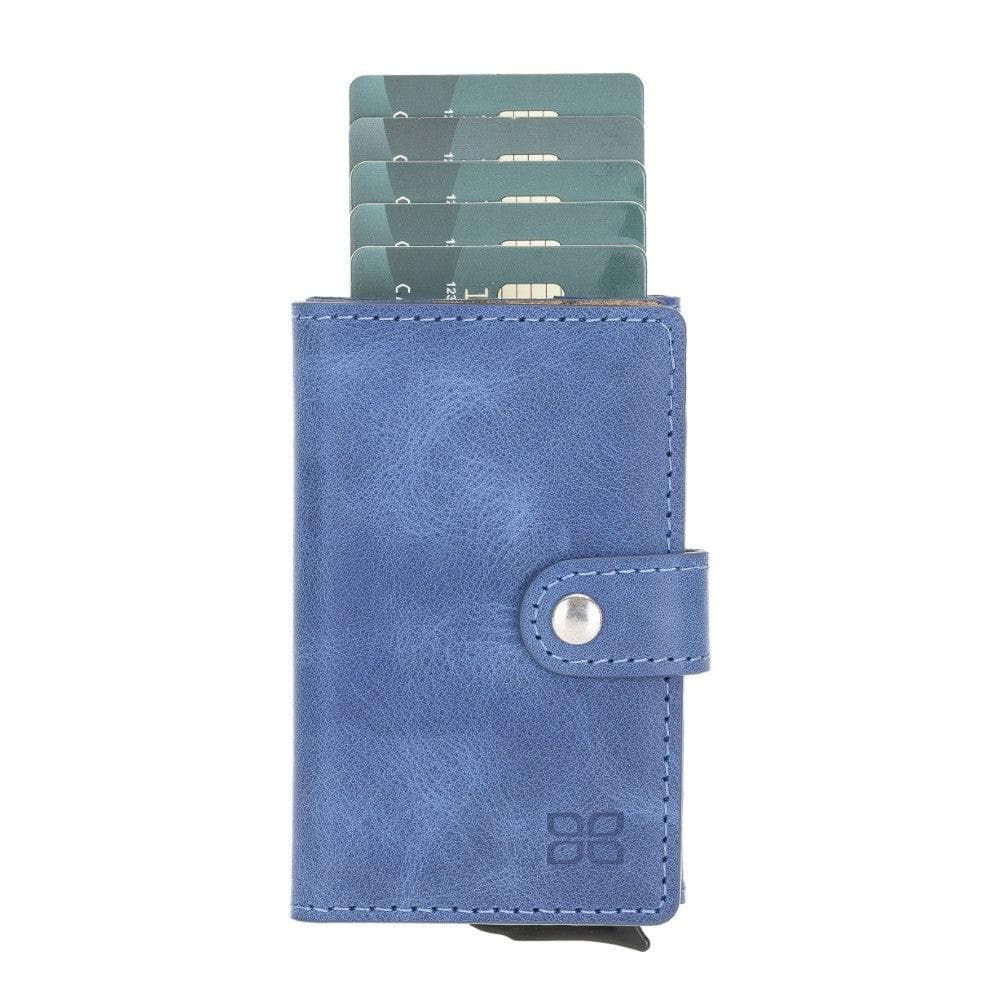 Terry Leather Mechanical Card Holder with Coin Purse