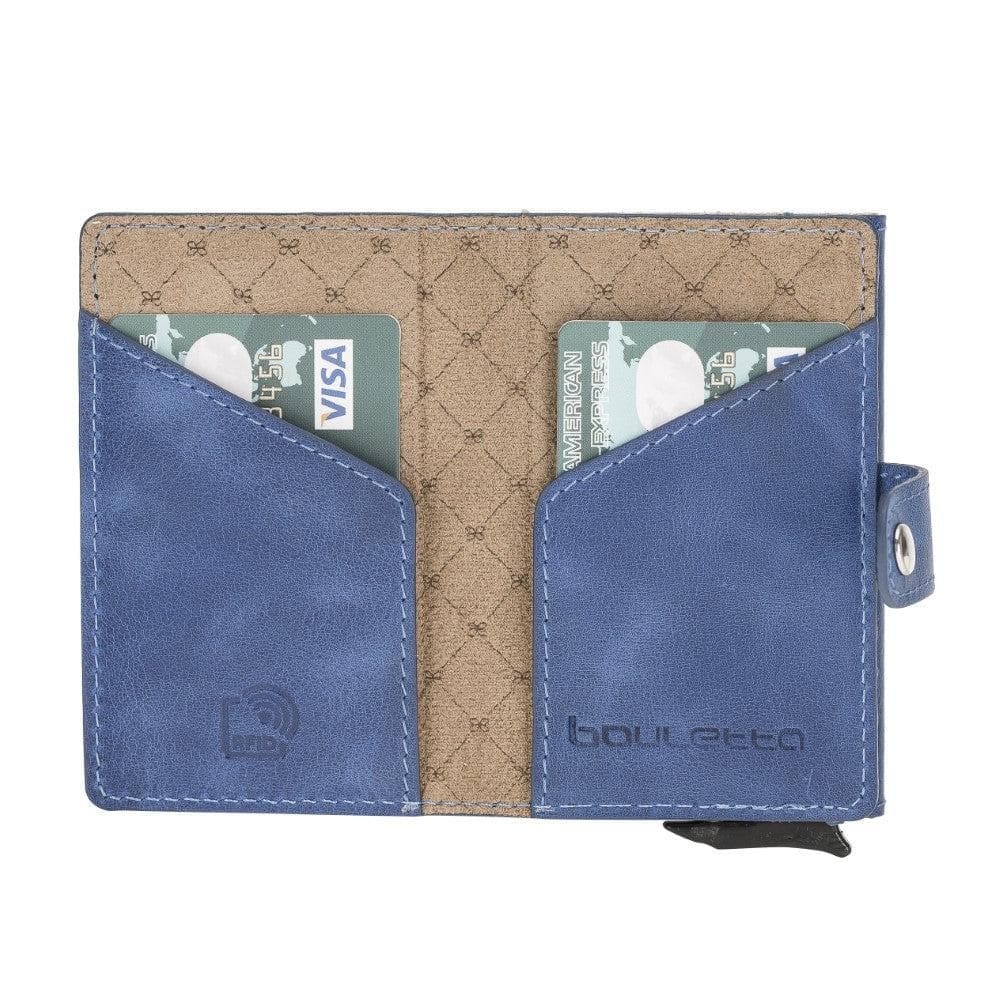 Terry Leather Mechanical Card Holder with Coin Purse