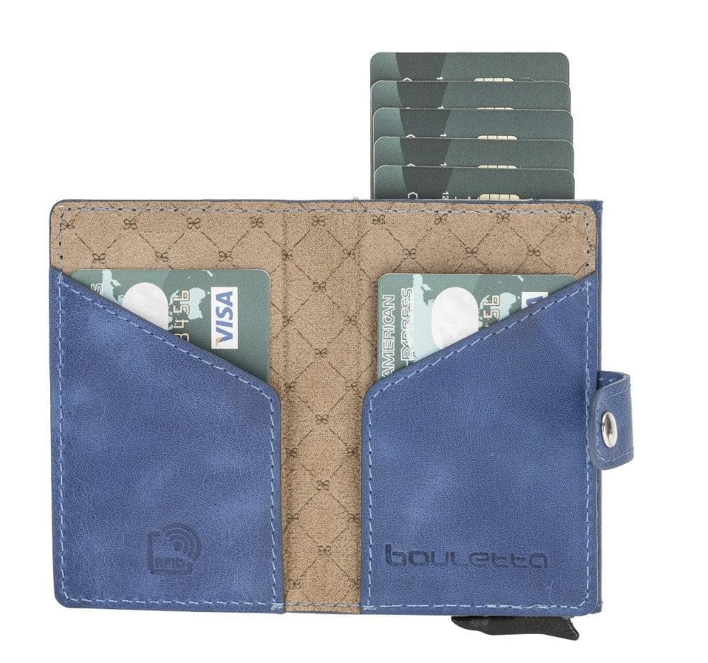 Terry Leather Mechanical Card Holder with Coin Purse