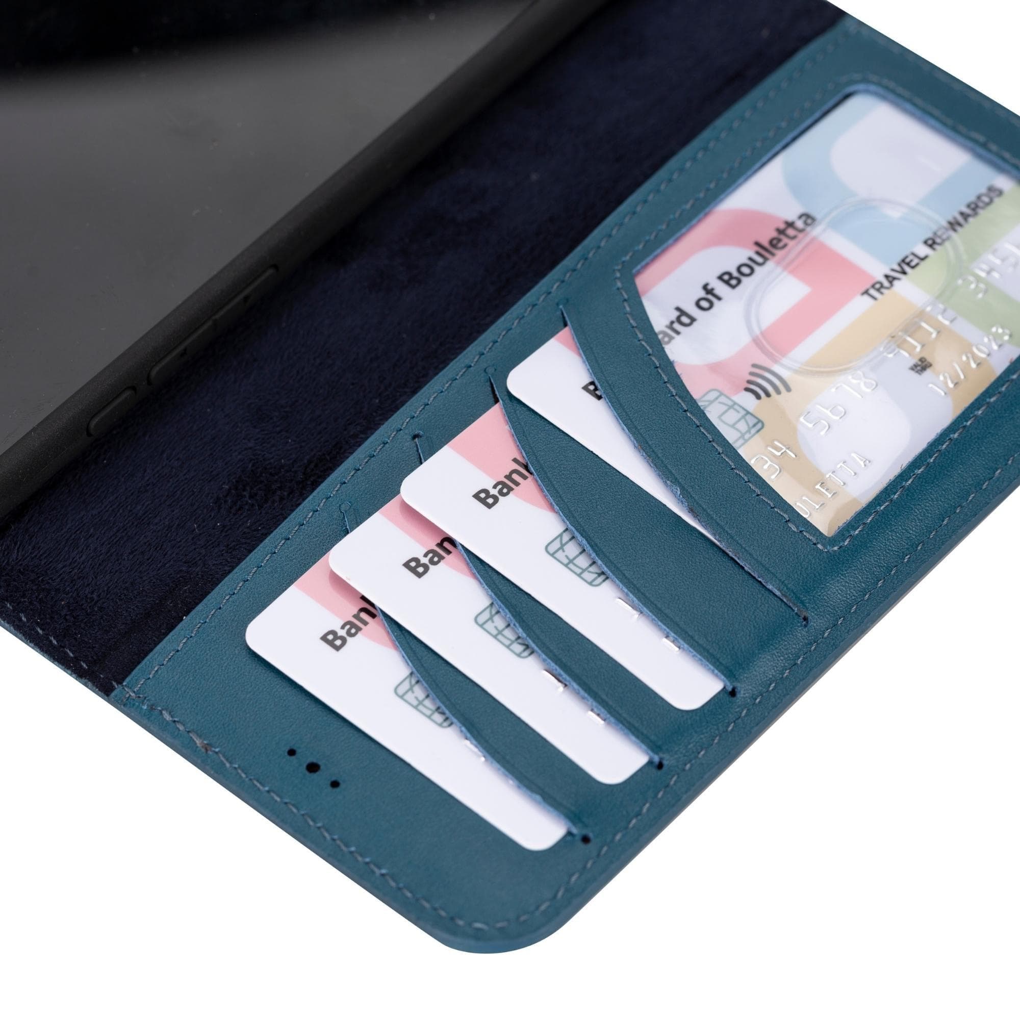 Magic iPhone 15 Detachable Genuine Leather Wallet Case