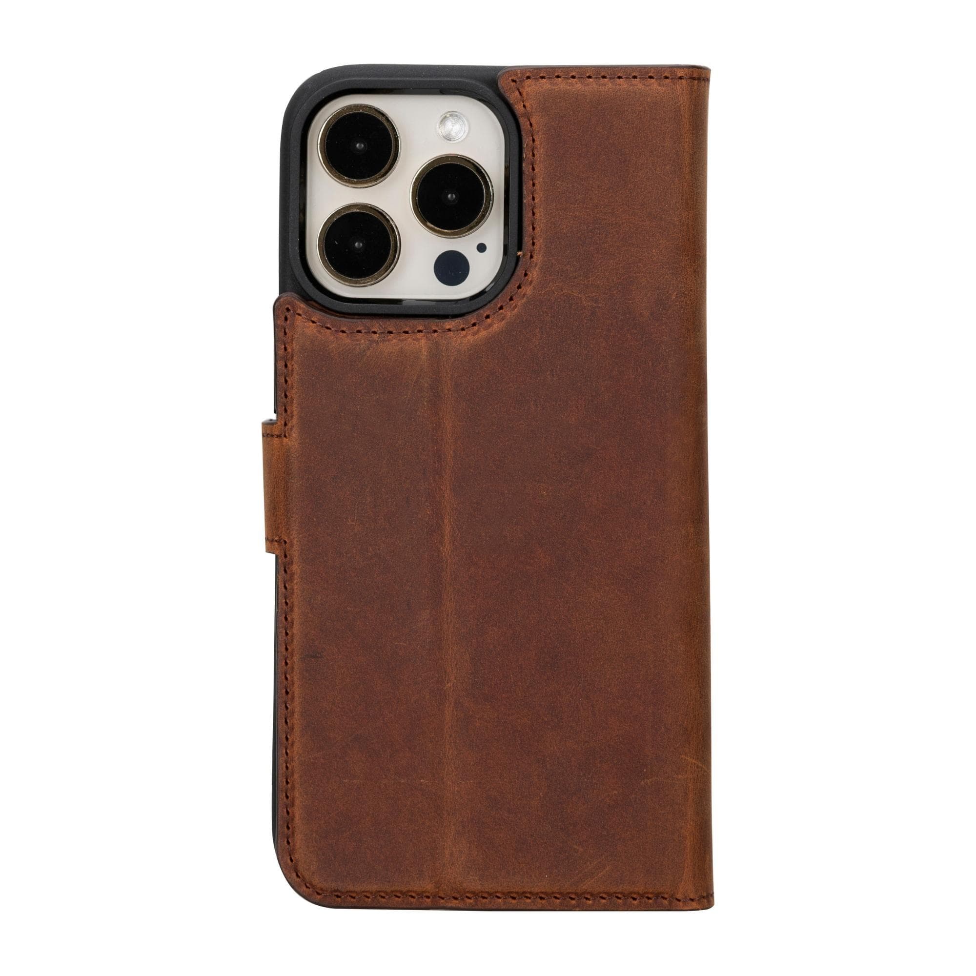 Magic iPhone 15 Detachable Genuine Leather Wallet Case