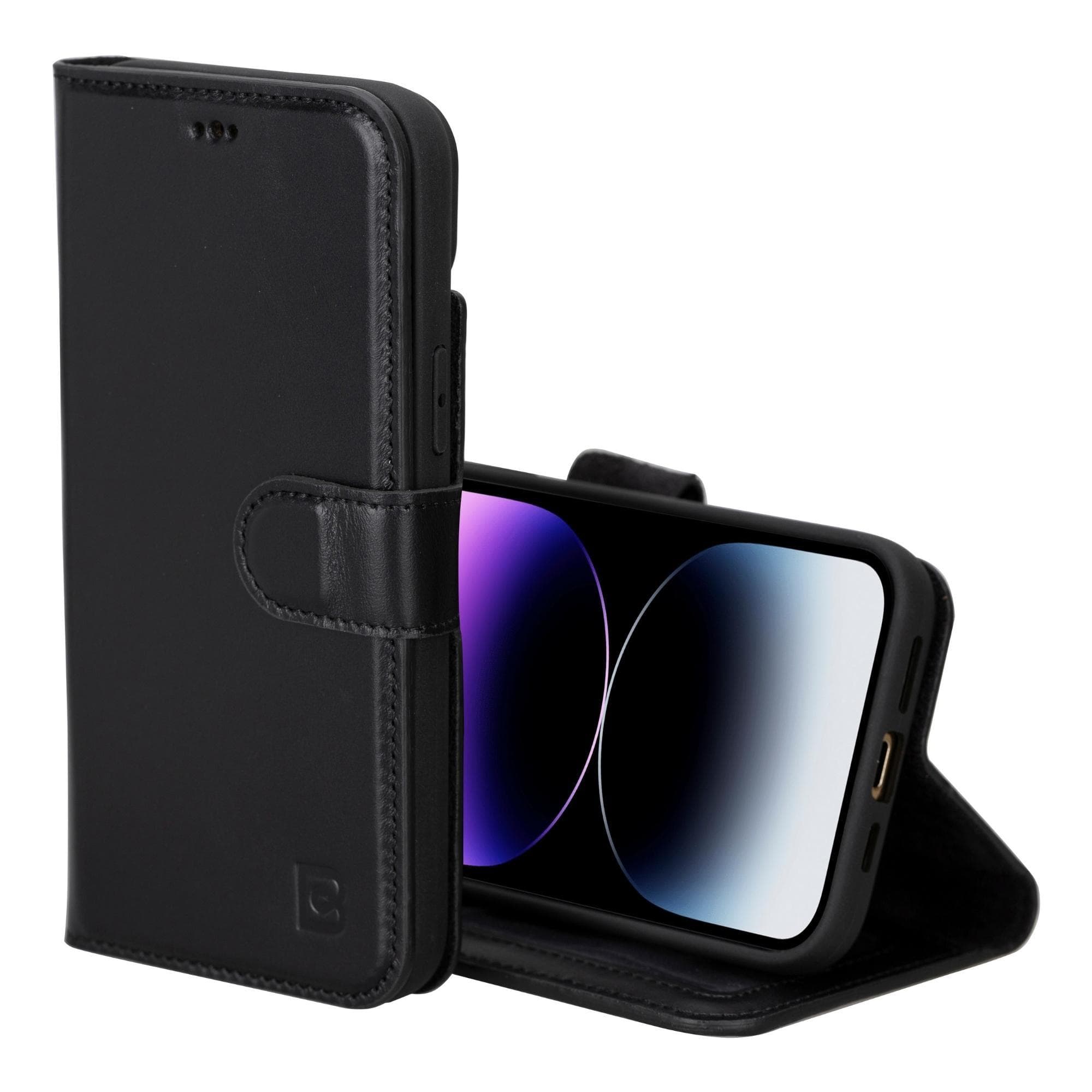 Magic iPhone 15 Detachable Genuine Leather Wallet Case