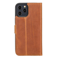 Magic Magnetic Detachable Leather Wallet Case for iPhone 12 Pro Max (6.7") - TAN - saracleather