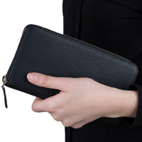 Seville Women's Leather Wallet - BLACK - saracleather