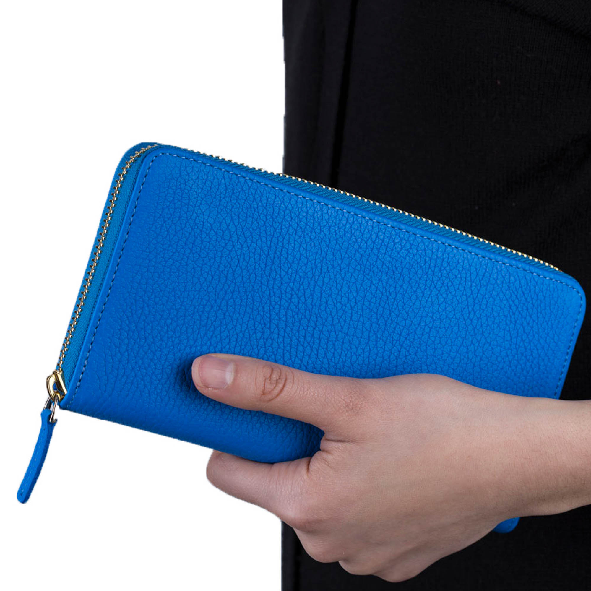 Seville Women's Leather Wallet - BLUE - saracleather