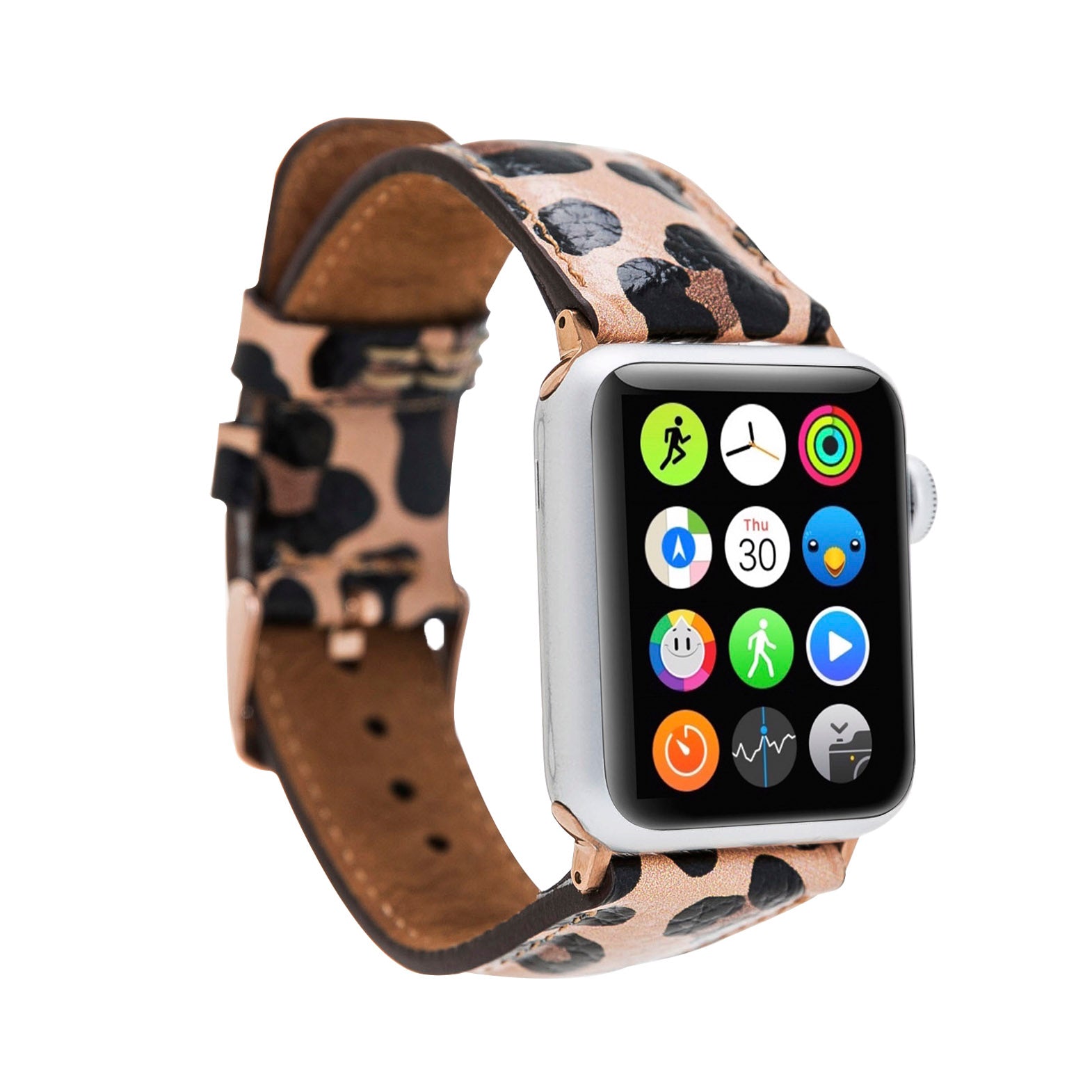 Leopard Leather Apple Watch Band 