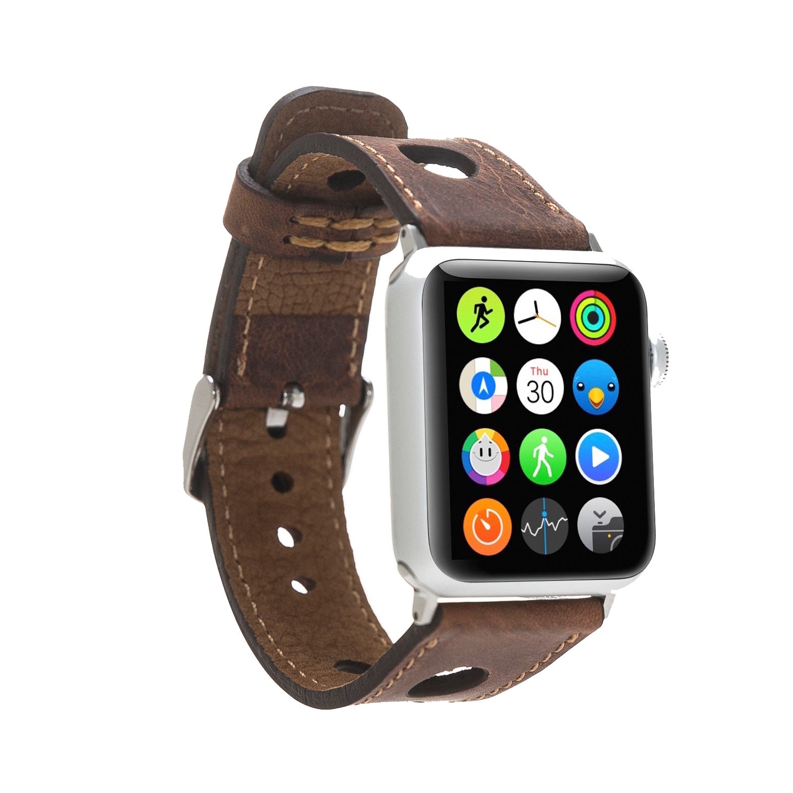 Holo Strap: Full Grain Leather Band for Apple Watch 38mm / 40mm - BROWN - saracleather
