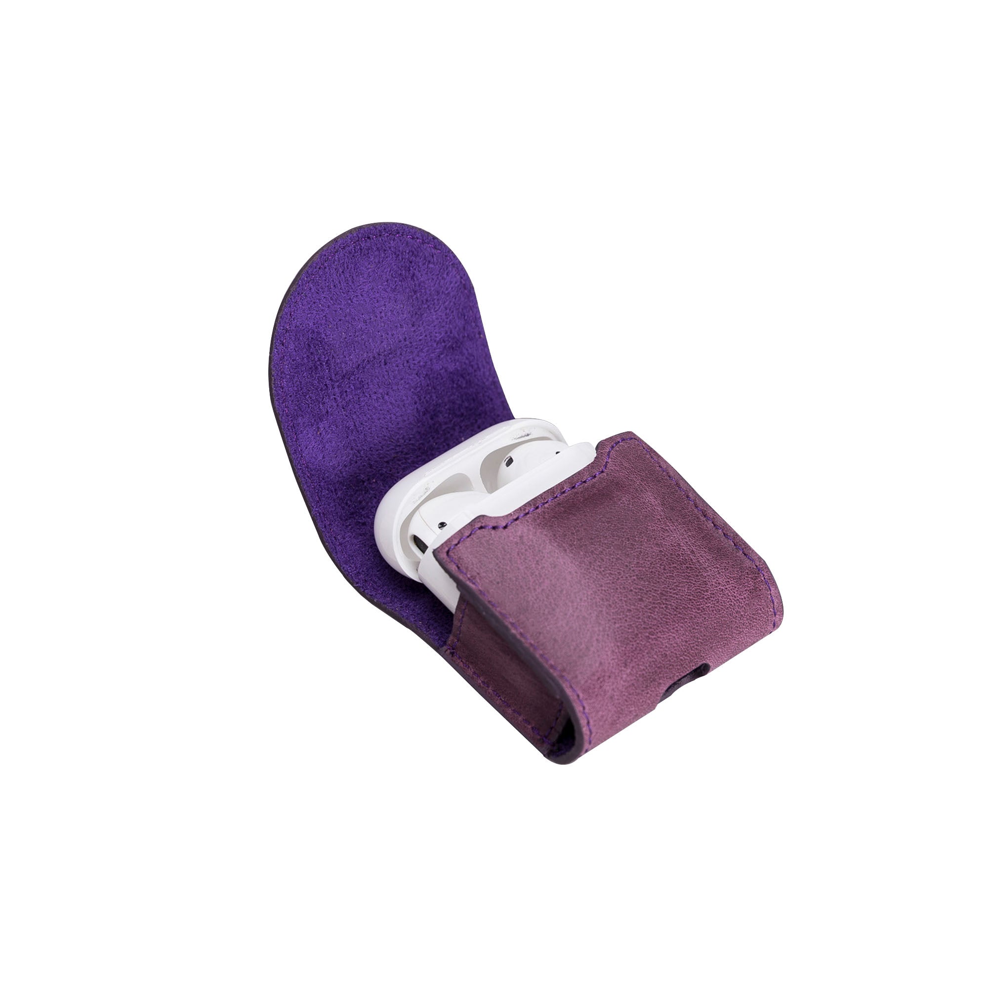 Mai Magnet Leather Case for AirPods 1 & 2 - PURPLE - saracleather