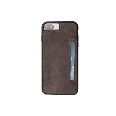 Flex Cover CC Leather Case for iPhone 8 Plus / 7 Plus - BROWN - saracleather