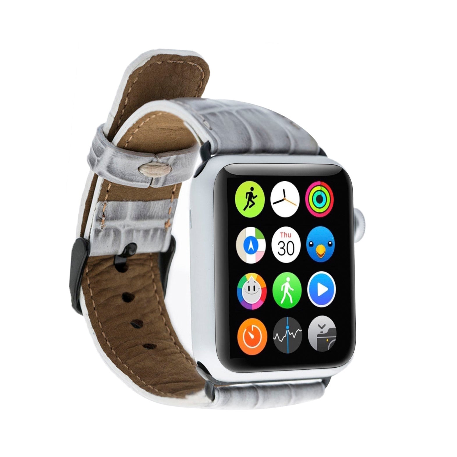 Full Grain Leather Band for Apple Watch - GRAY - saracleather