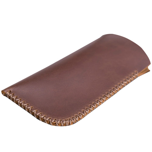 Leather Case For Glasses - BROWN - saracleather