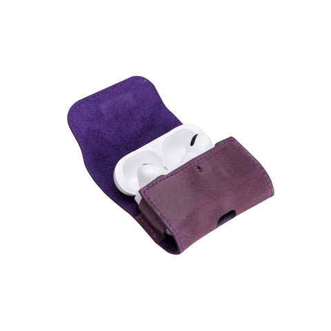 Mai Magnet Leather Case for AirPods Pro - PURPLE - saracleather