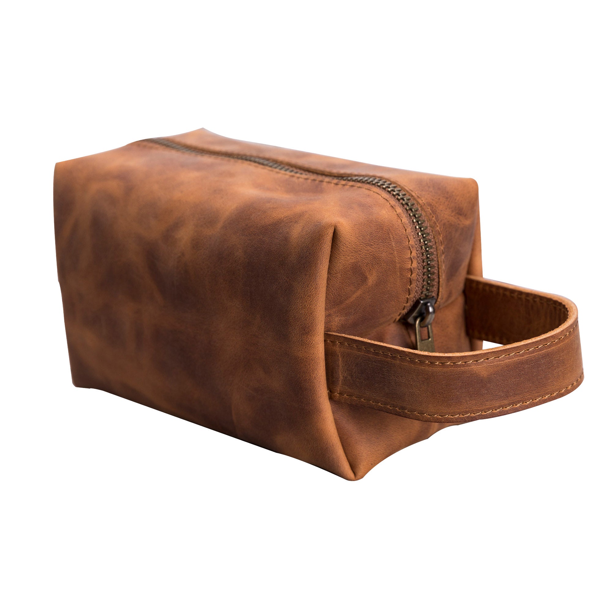 Eve Toiletry / Make Up Leather Bag (Large) - TAN - saracleather