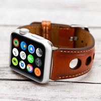 Holo Strap: Full Grain Leather Band for Apple Watch 38mm / 40mm - EFFECT TAN - saracleather