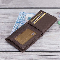 Carlos Leather Men's Bifold Wallet - BROWN - saracleather