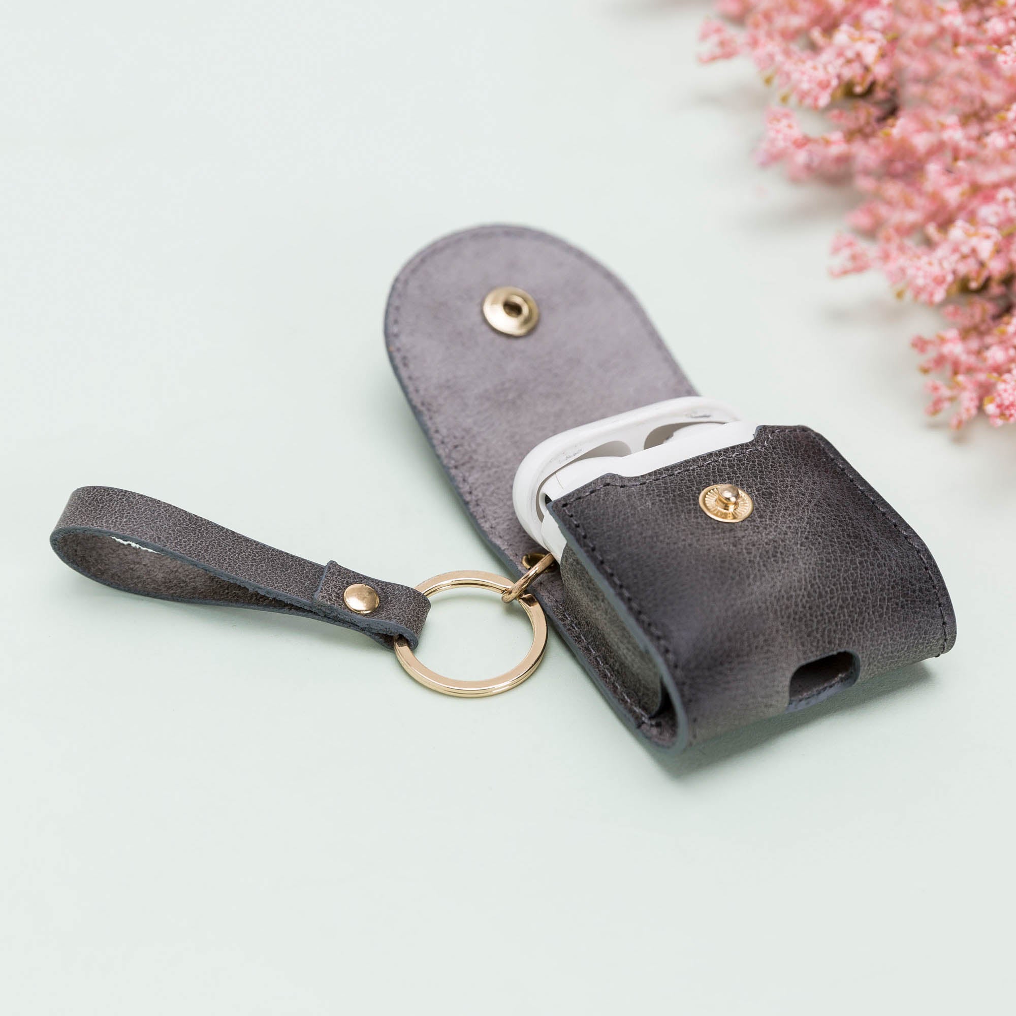 Mai Leather Case for AirPods 1 & 2 - GRAY - saracleather