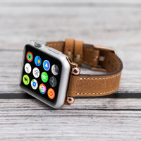 Ferro Strap - Full Grain Leather Band for Apple Watch - TAN - saracleather