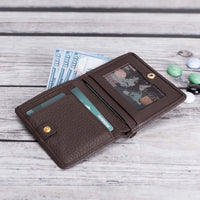 Fabio Leather Bifold Wallet - BROWN - saracleather