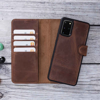 Magic Magnetic Detachable Leather Wallet Case for Samsung Galaxy S20 Plus (6.7") - BROWN - saracleather