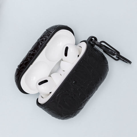 Juni Leather Capsule Case for AirPods Pro - BLACK - saracleather