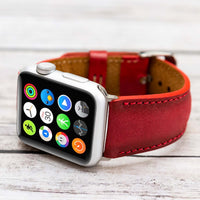 Full Grain Leather Band for Apple Watch - EFFECT RED - saracleather