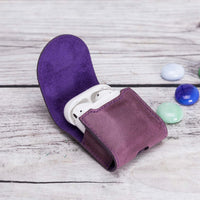 Mai Magnet Leather Case for AirPods 1 & 2 - PURPLE - saracleather