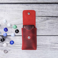 Troy Leather Case for Cigarette - RED - saracleather