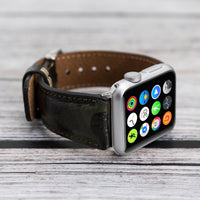 Full Grain Leather Band for Apple Watch - CAMOUFLAGE GREEN - saracleather