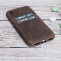 Ultra Cover CC Leather Case for iPhone X / XS (5.8") - BROWN - saracleather