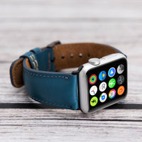 Full Grain Leather Band for Apple Watch - BLUE - saracleather