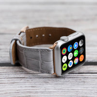 Full Grain Leather Band for Apple Watch - GRAY - saracleather