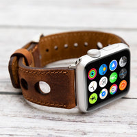 Holo Strap: Full Grain Leather Band for Apple Watch 38mm / 40mm - BROWN - saracleather