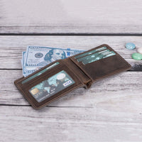 Pier Leather Men's Bifold Wallet - BROWN - saracleather